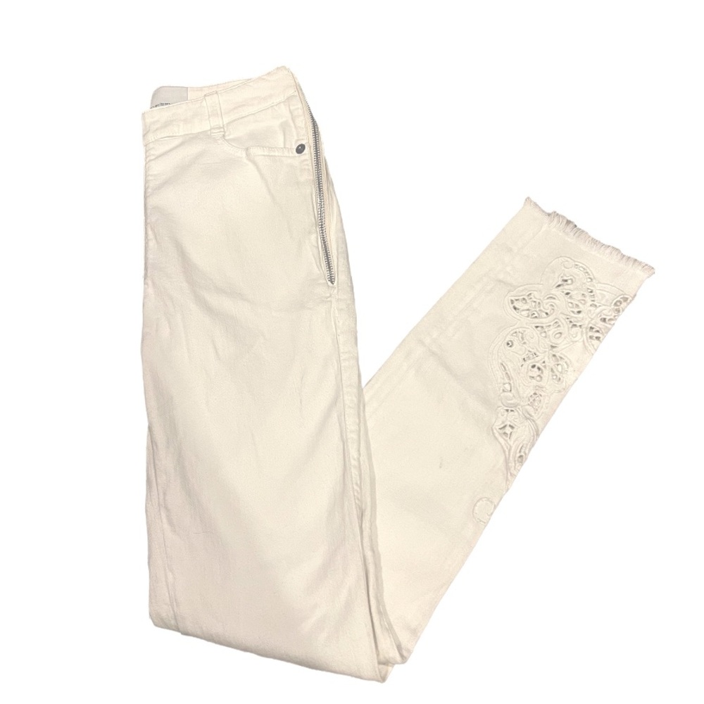 Ermanno Scervino White Jeans with lace detail